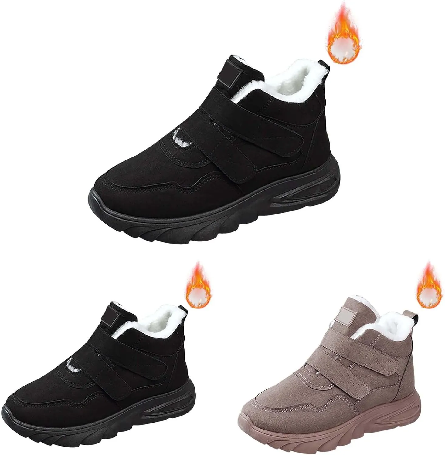 Women Snow Ankle Boots Mid Calf Boots for Women Plush Lined Walking Shoes Non Slip Runing Shoes Winter Boots