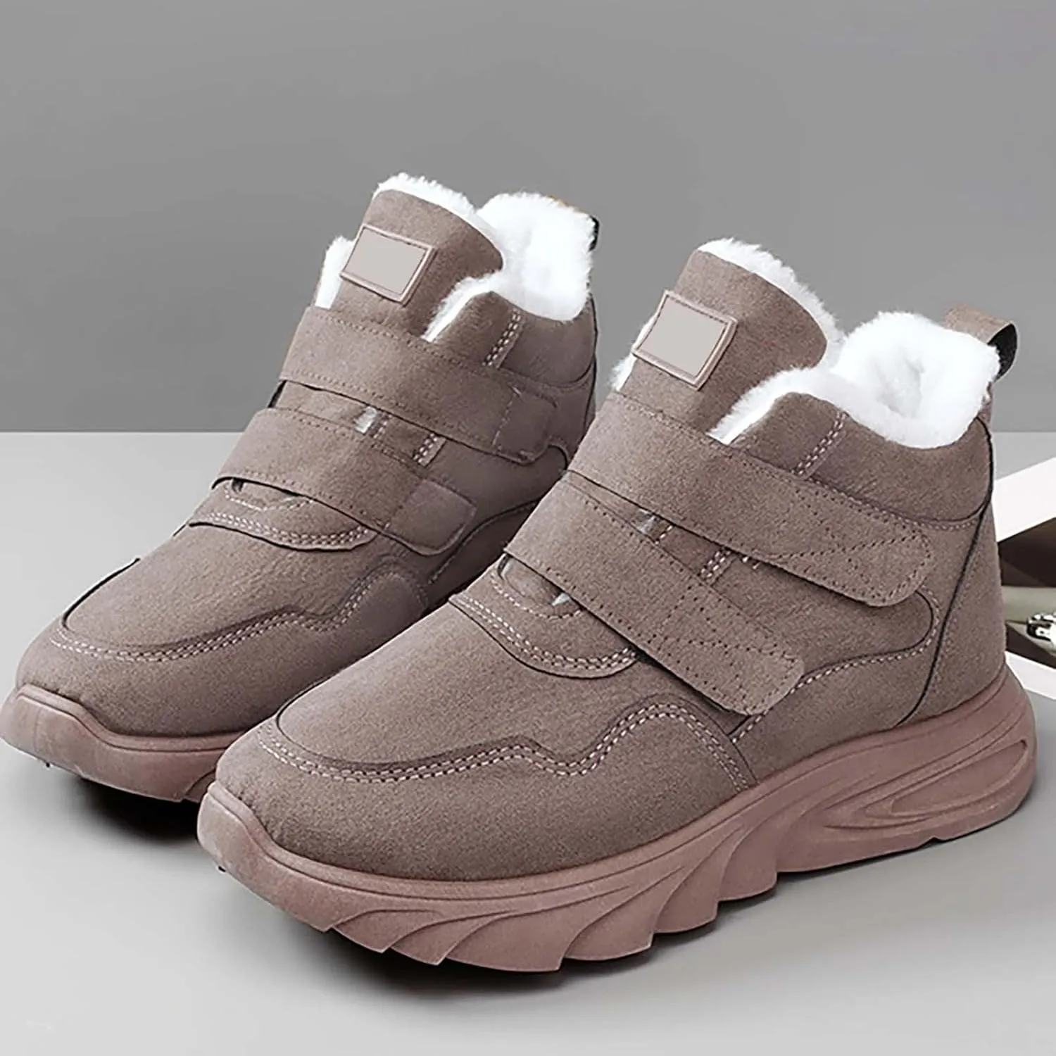 Women Snow Ankle Boots Mid Calf Boots for Women Plush Lined Walking Shoes Non Slip Runing Shoes Winter Boots