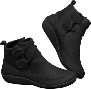 Womens Booties Ankle Western Booties for Women Flat Cowboy Boots for Women Womens Bootie Low Heel Cover Heel Round Toe Chunky Block Low Heel Vintage