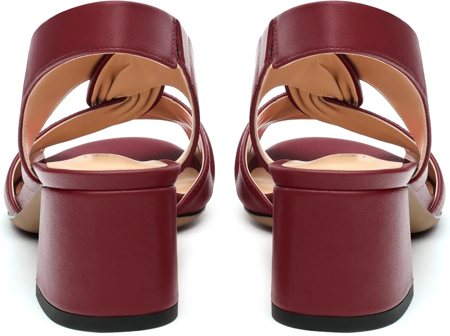Womens Chunky Block Heels Sandals,Round Open Toe High Heeled Sandals,matte Slip On Ankle Strap Mid Sandals,leisure Dress Party Wedding Shoes 2 In