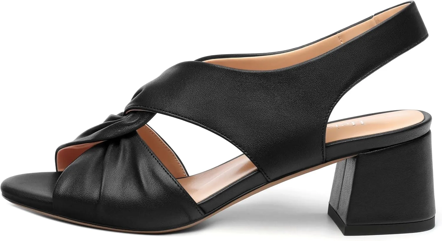 Womens Chunky Block Heels Sandals,Round Open Toe High Heeled Sandals,matte Slip On Ankle Strap Mid Sandals,leisure Dress Party Wedding Shoes 2 In