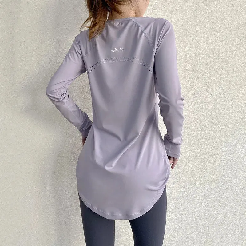 Women's Long Sleeve Yoga Top - Breathable & Quick Dry