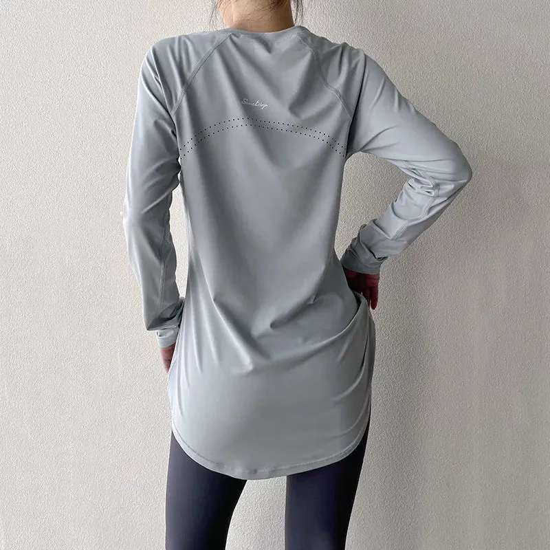 Women's Long Sleeve Yoga Top - Breathable & Quick Dry