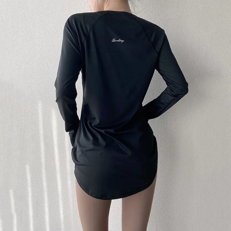 Women's Long Sleeve Yoga Top - Breathable & Quick Dry