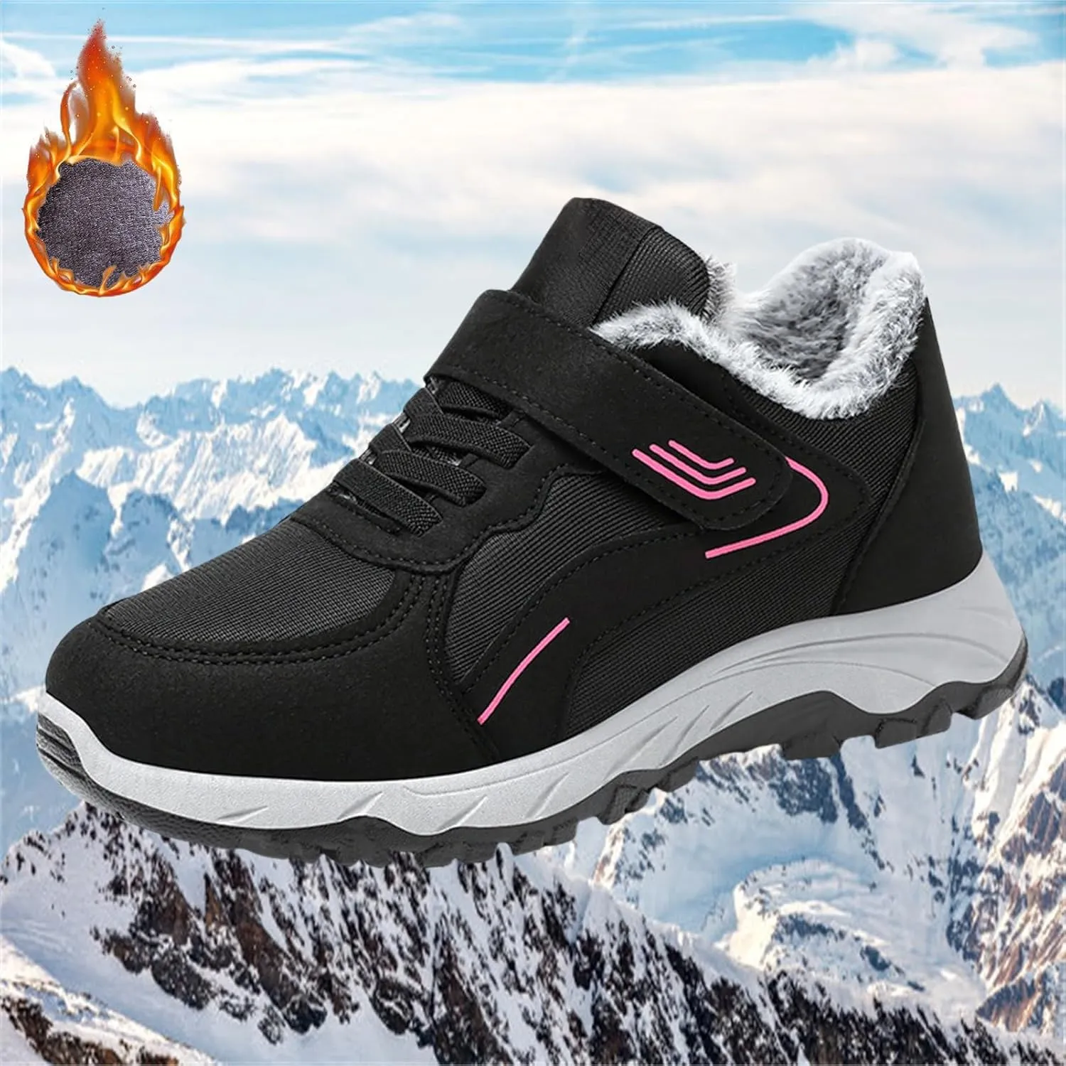 Womens Mens Snow Boots Winter Warm Plush Lined Ankle Booties Waterproof Insulated Slip On Outdoor Shoes