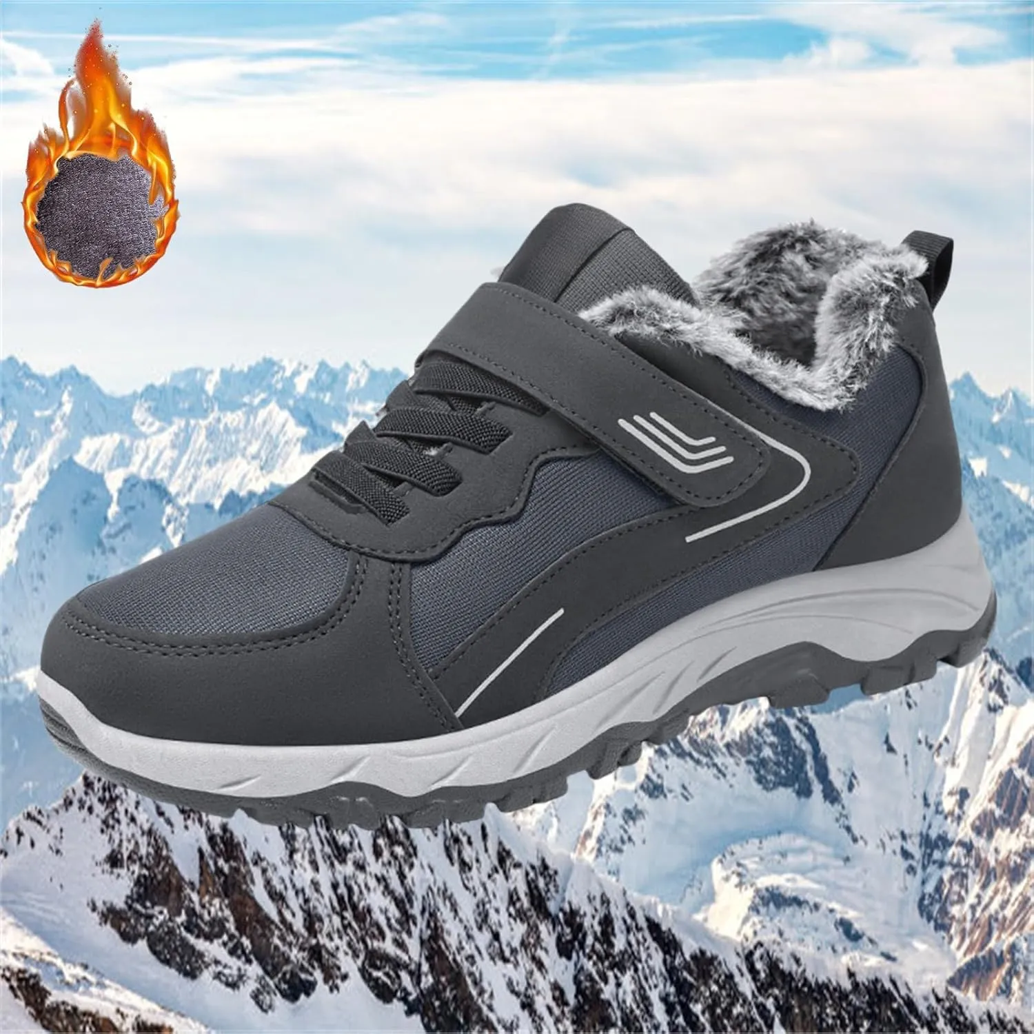 Womens Mens Snow Boots Winter Warm Plush Lined Ankle Booties Waterproof Insulated Slip On Outdoor Shoes