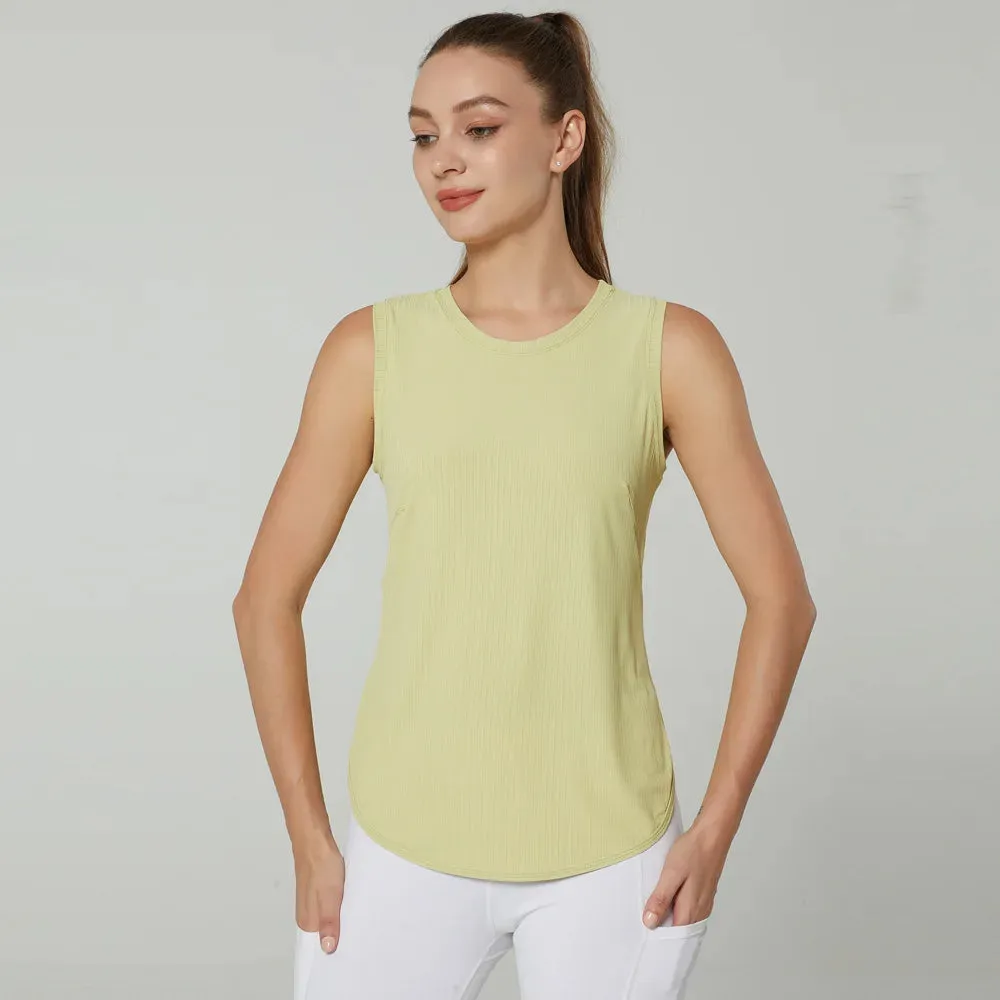 Women's Quick Dry Yoga Shirt - Sleeveless Gym Top