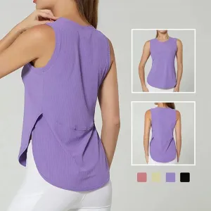 Women's Quick Dry Yoga Shirt - Sleeveless Gym Top