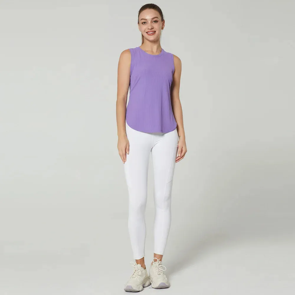 Women's Quick Dry Yoga Shirt - Sleeveless Gym Top