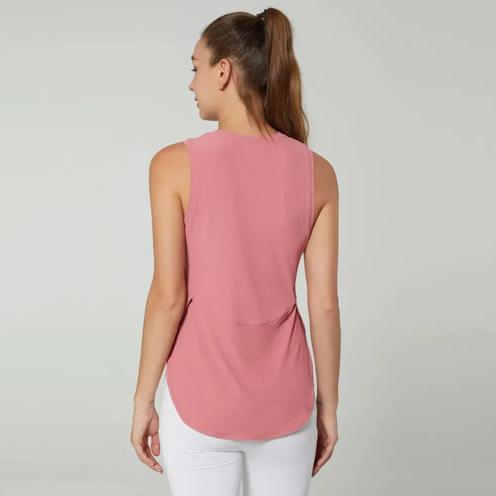 Women's Quick Dry Yoga Shirt - Sleeveless Gym Top