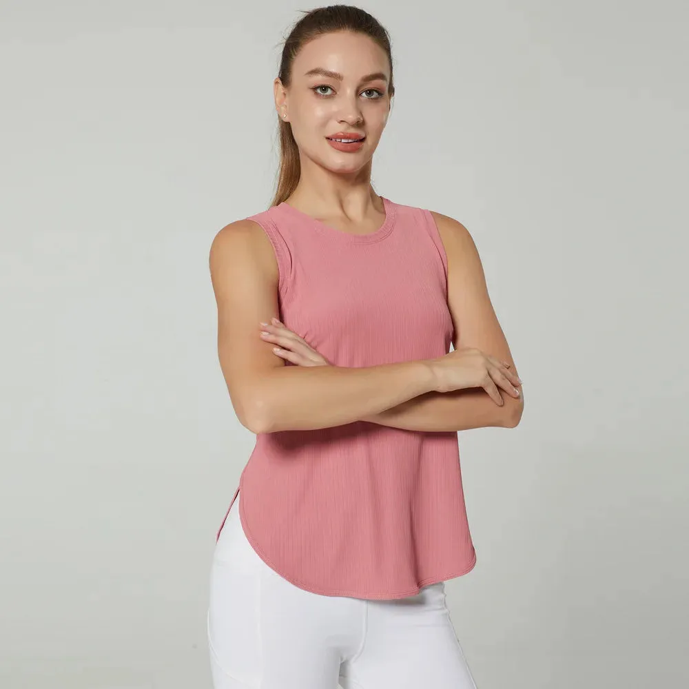 Women's Quick Dry Yoga Shirt - Sleeveless Gym Top