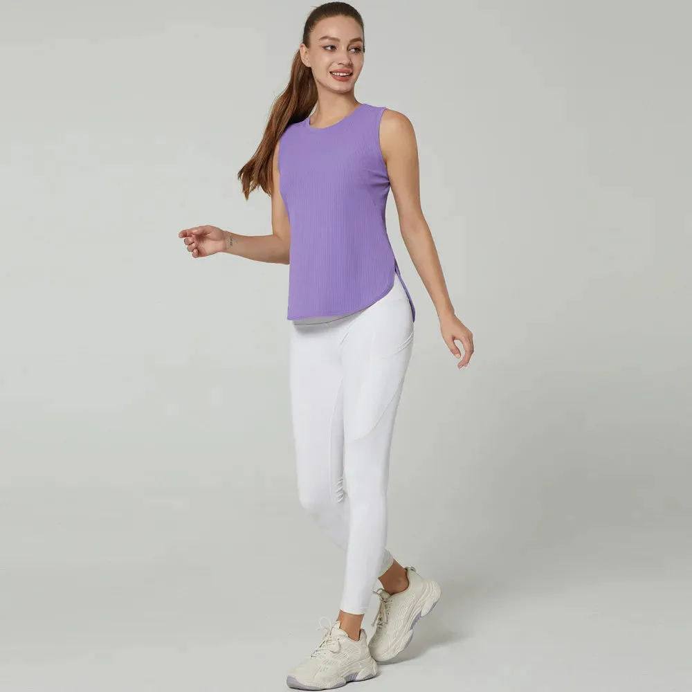 Women's Quick Dry Yoga Shirt - Sleeveless Gym Top