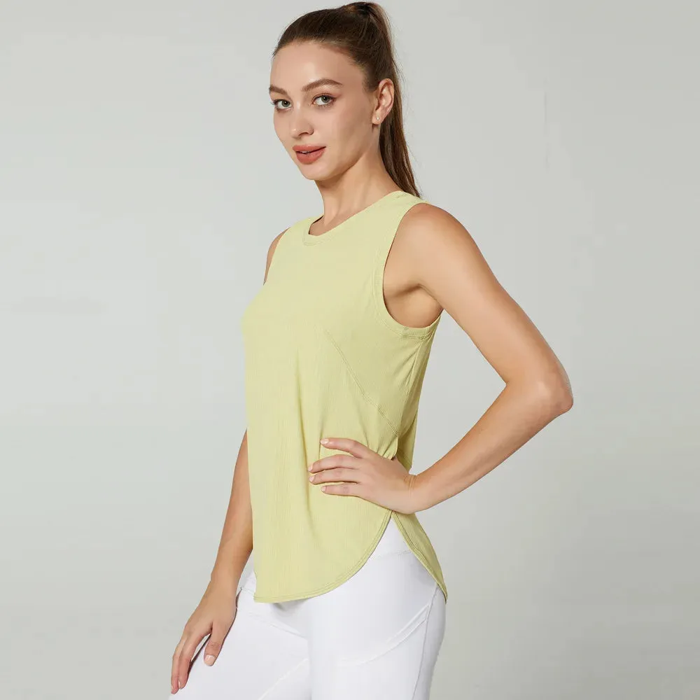 Women's Quick Dry Yoga Shirt - Sleeveless Gym Top