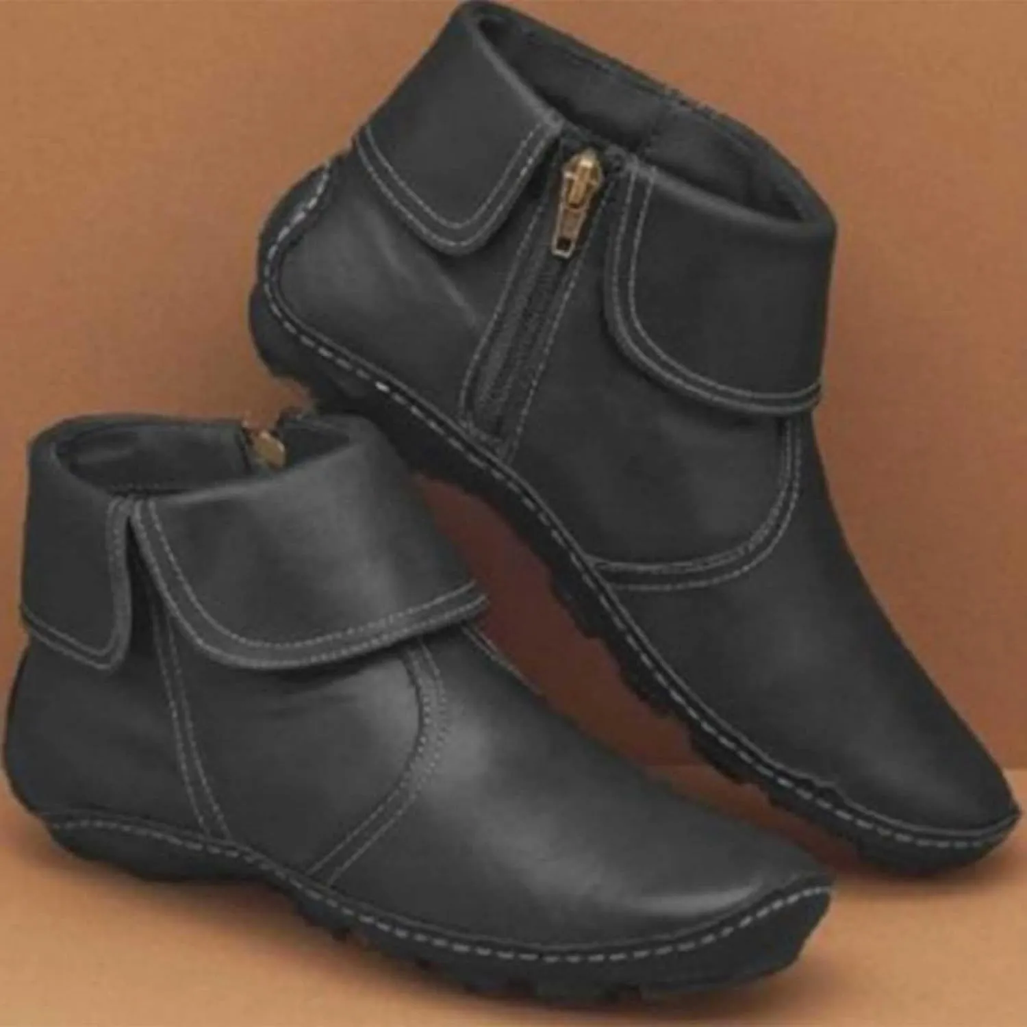 Work Boots for Women Ankle Wide Width Booties Women Womens Boots Ankle Low Heel Mens Casual Boot Solid Color Comfy Casual Pump Closed Toe Stacked Heel
